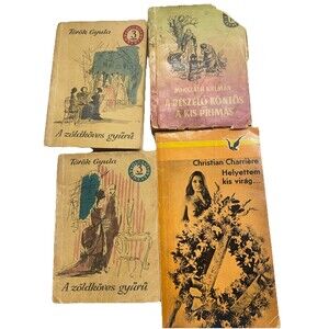 Lot of 4 Books in Hungarian 1960’s Török Gyula, Mikszath Kálmán, Charrière